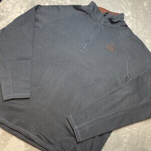 Ducks Unlimited Thermal Pullover‎ Mens XL Blue 1/4 Zip Power Grid Fleece Sweater